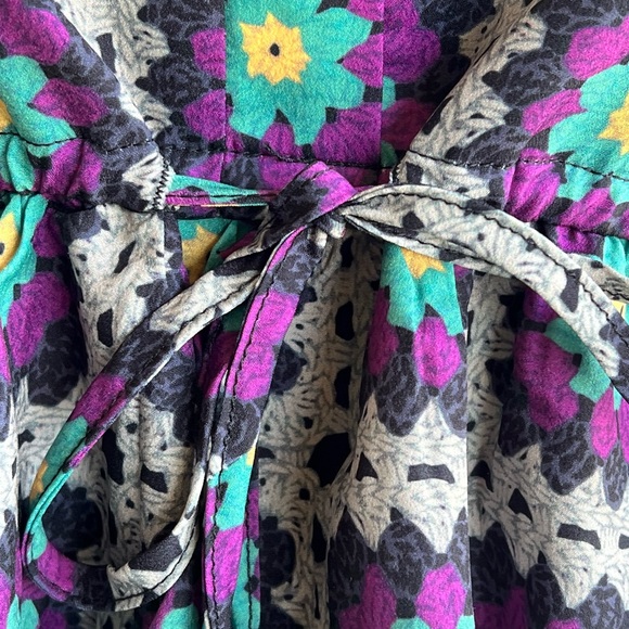 Rowe Three Tiered Dress Grey/Purple- Quilt Print  Long Maxi Modest Girls 10 New - Picture 6 of 8